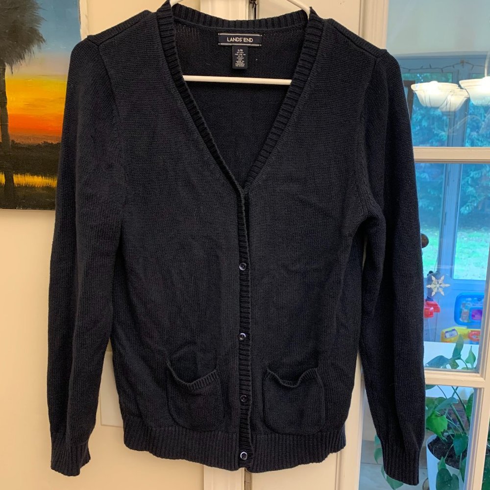 KIDS L Lands' End Navy Sweater